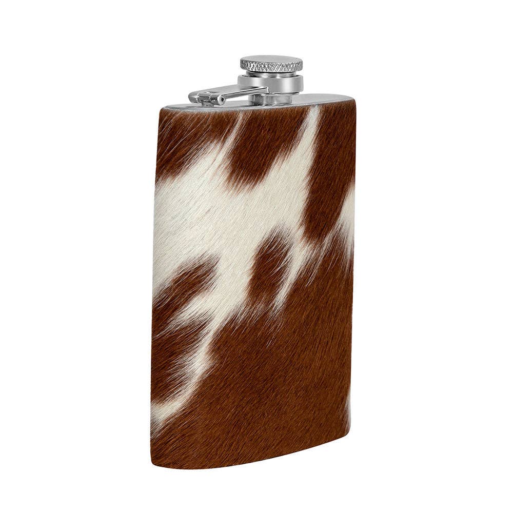 Mountain Trail Flask in Caramel Hair-on Hide - (8 OZ)