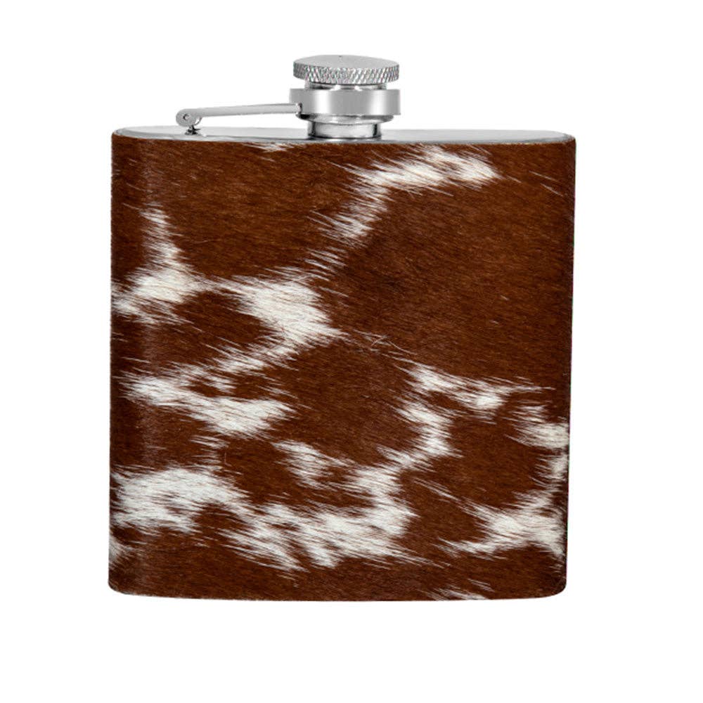 Mountain Trail Flask in Caramel Hair-on Hide - (8 OZ)