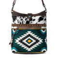 Wovenstone Western shoulder Bag for Women in green with Aztec detail: Green