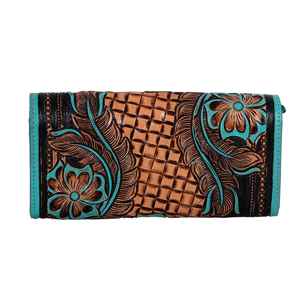 Leather Flower Crest Ridge Wallet
