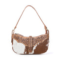 Yellowstone Timberline Handtooled Cowhide Bag in Walnut Brown
