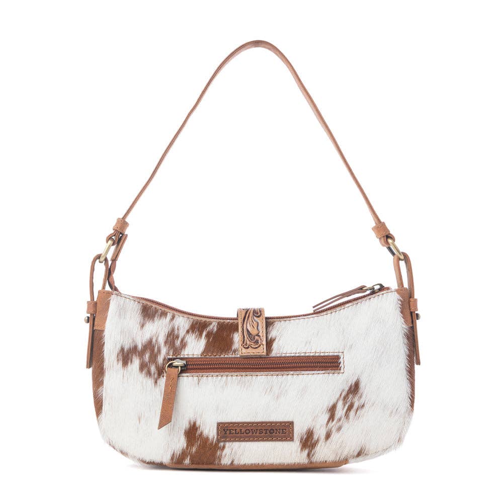 Yellowstone Timberline Handtooled Cowhide Bag in Walnut Brown