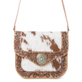 Yellowstone Frontier Ridge Handtooled Cowhide Bag in Oat Mocha