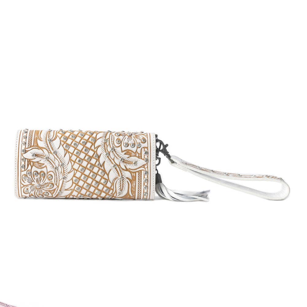 Sparkling Desert Moon Luxe Wallet In Chocolate White: Chocolate White / Single
