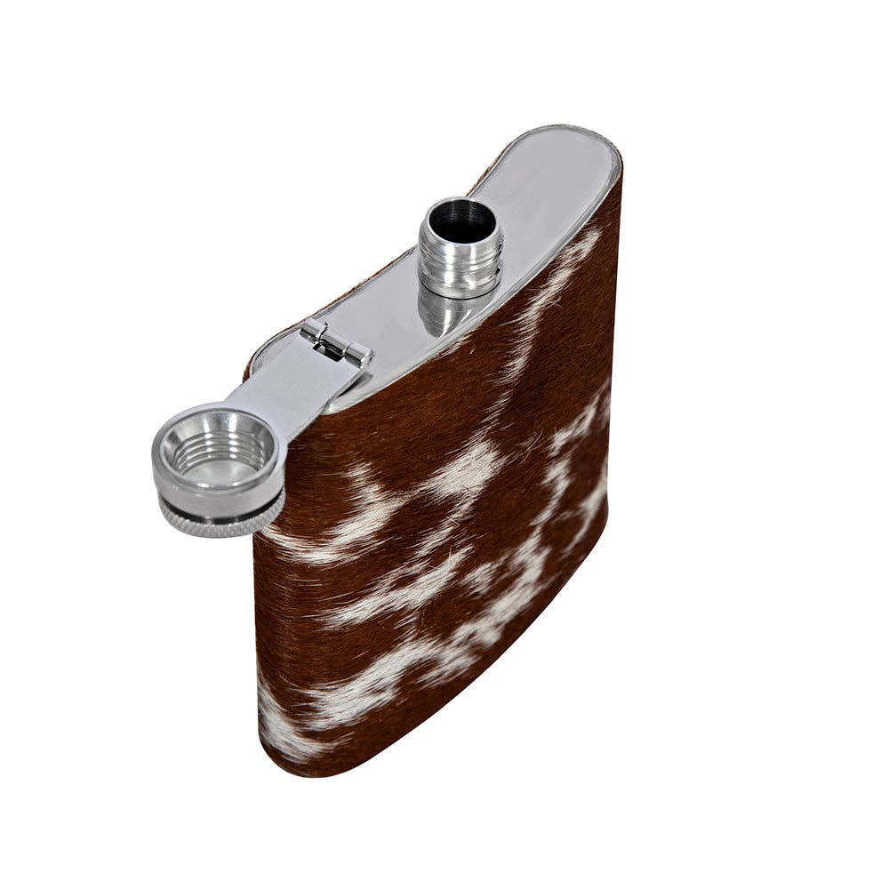 Mountain Trail Flask in Caramel Hair-on Hide - (8 OZ)