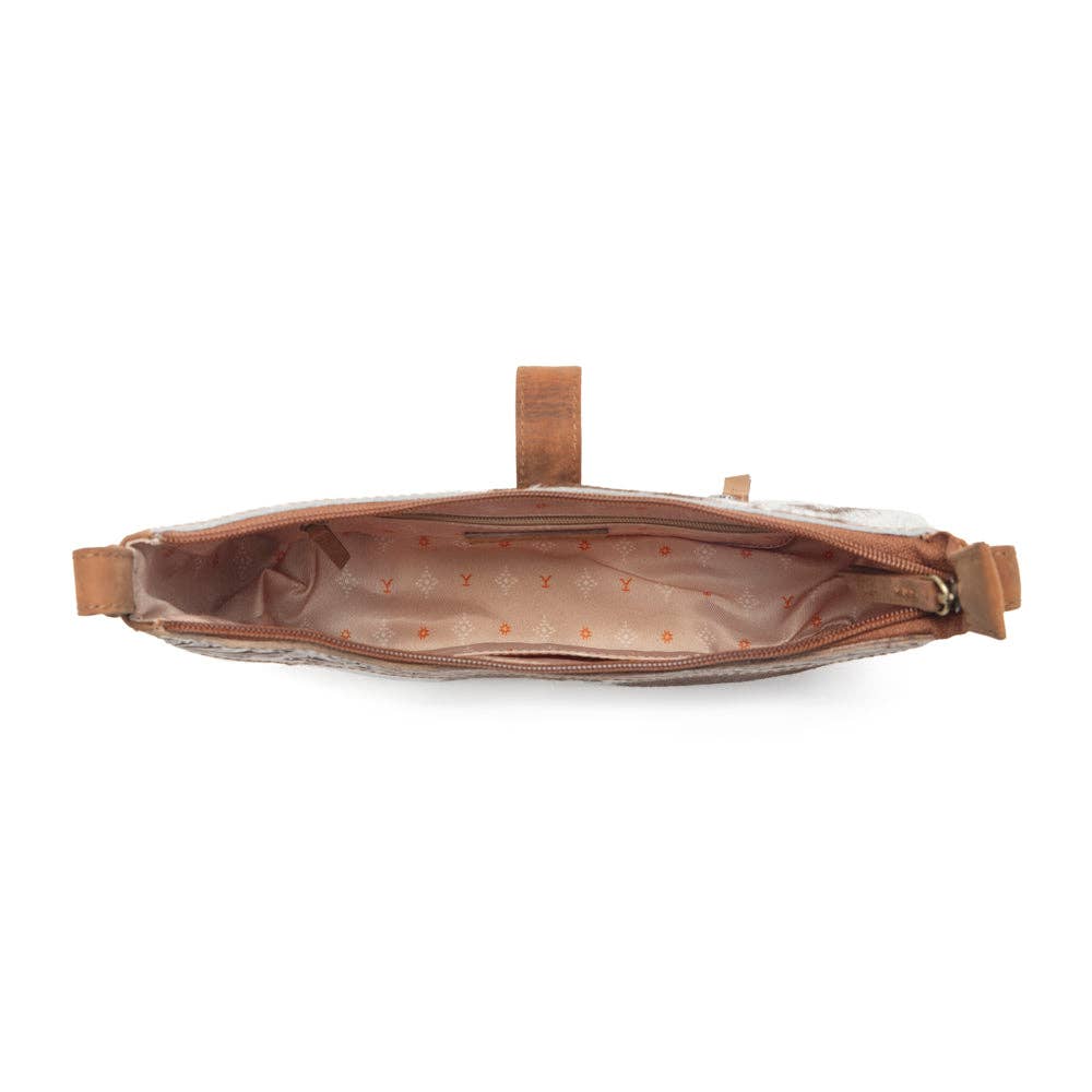 Yellowstone Timberline Handtooled Cowhide Bag in Walnut Brown