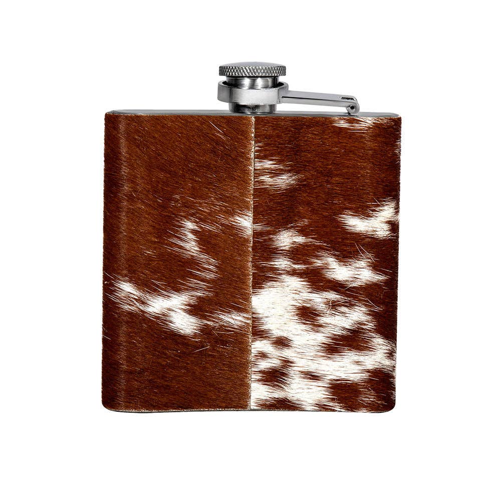 Mountain Trail Flask in Caramel Hair-on Hide - (8 OZ)