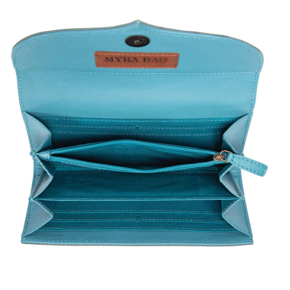 Leather Flower Crest Ridge Wallet