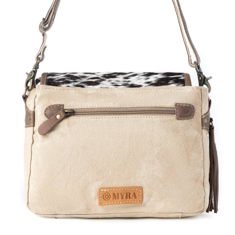 Meadowhide Western Shoulder Bag for Women in Brown with hairon flap: Brown