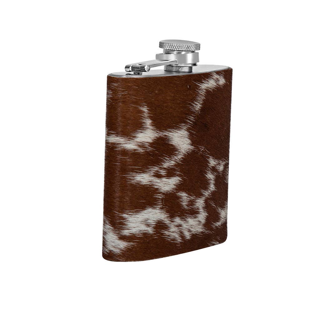 Mountain Trail Flask in Caramel Hair-on Hide - (8 OZ)
