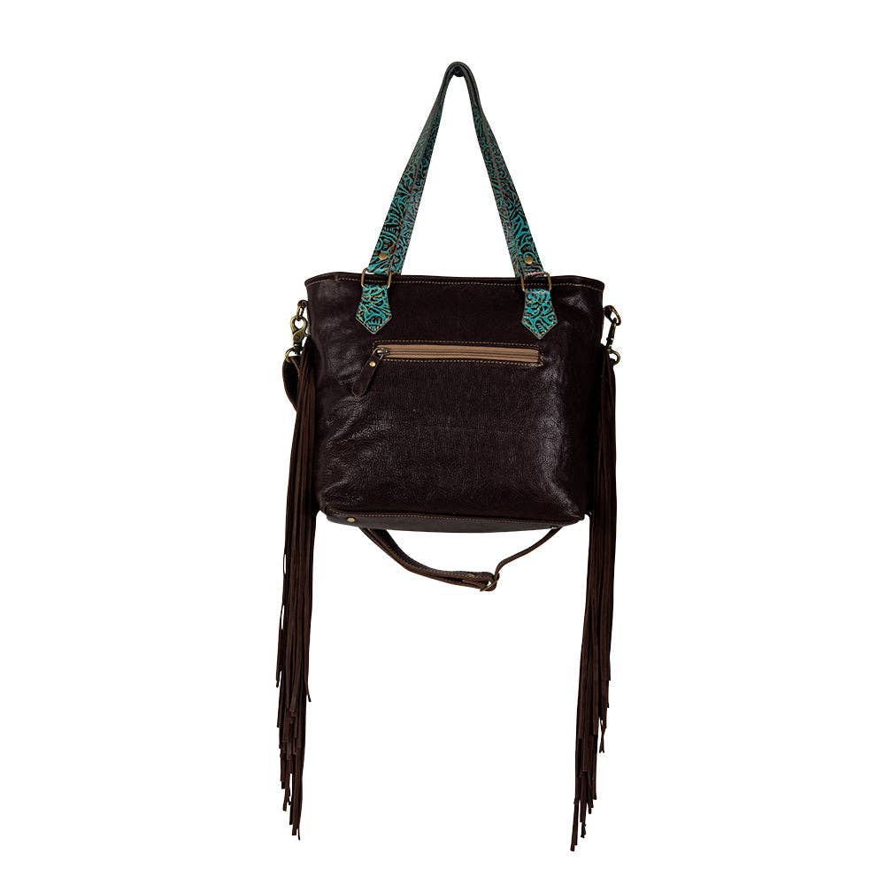 Turquoise Zapata Leather & Hairon Bag