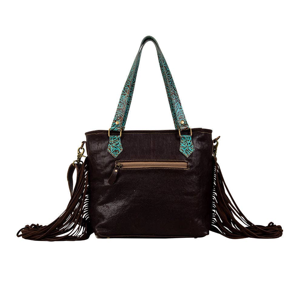 Turquoise Zapata Leather & Hairon Bag