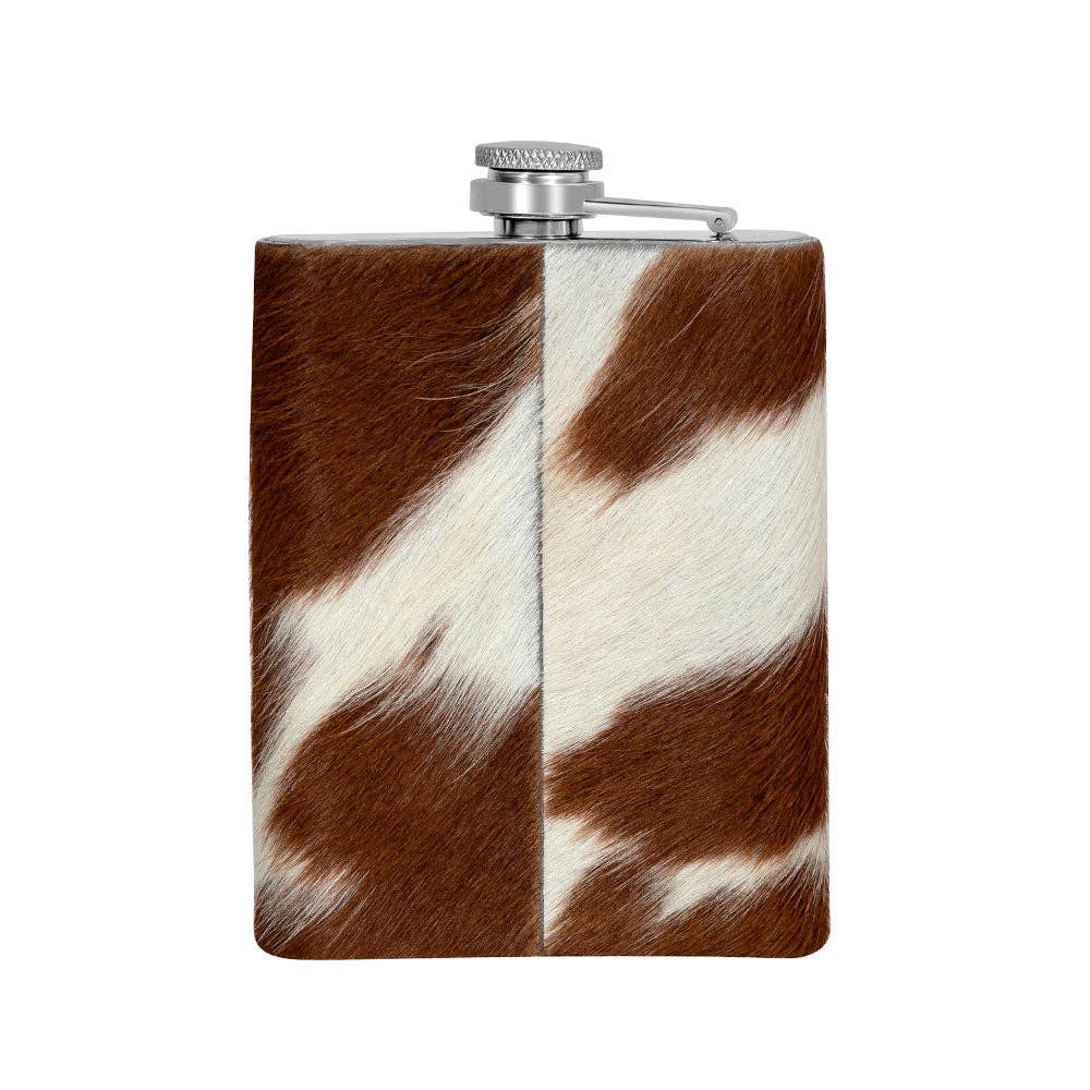 Mountain Trail Flask in Caramel Hair-on Hide - (8 OZ)