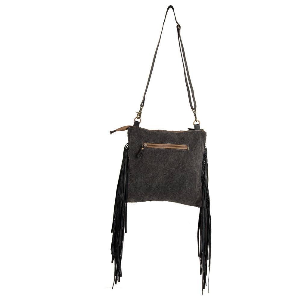 Tumbleweed Trail Fringed Hand-Tooled Cowhide Bag