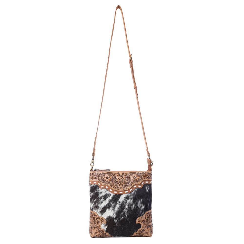 Yellowstone Wind River Handtooled Bag in Midnight Sable: Midnight Sable