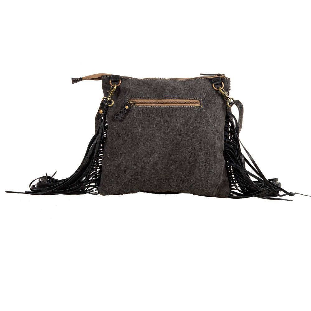 Tumbleweed Trail Fringed Hand-Tooled Cowhide Bag