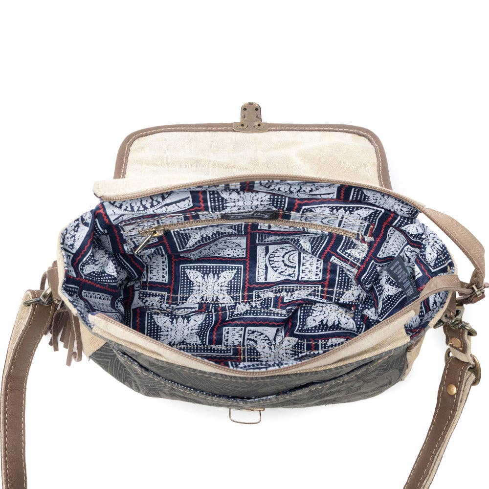Meadowhide Western Shoulder Bag for Women in Brown with hairon flap: Brown