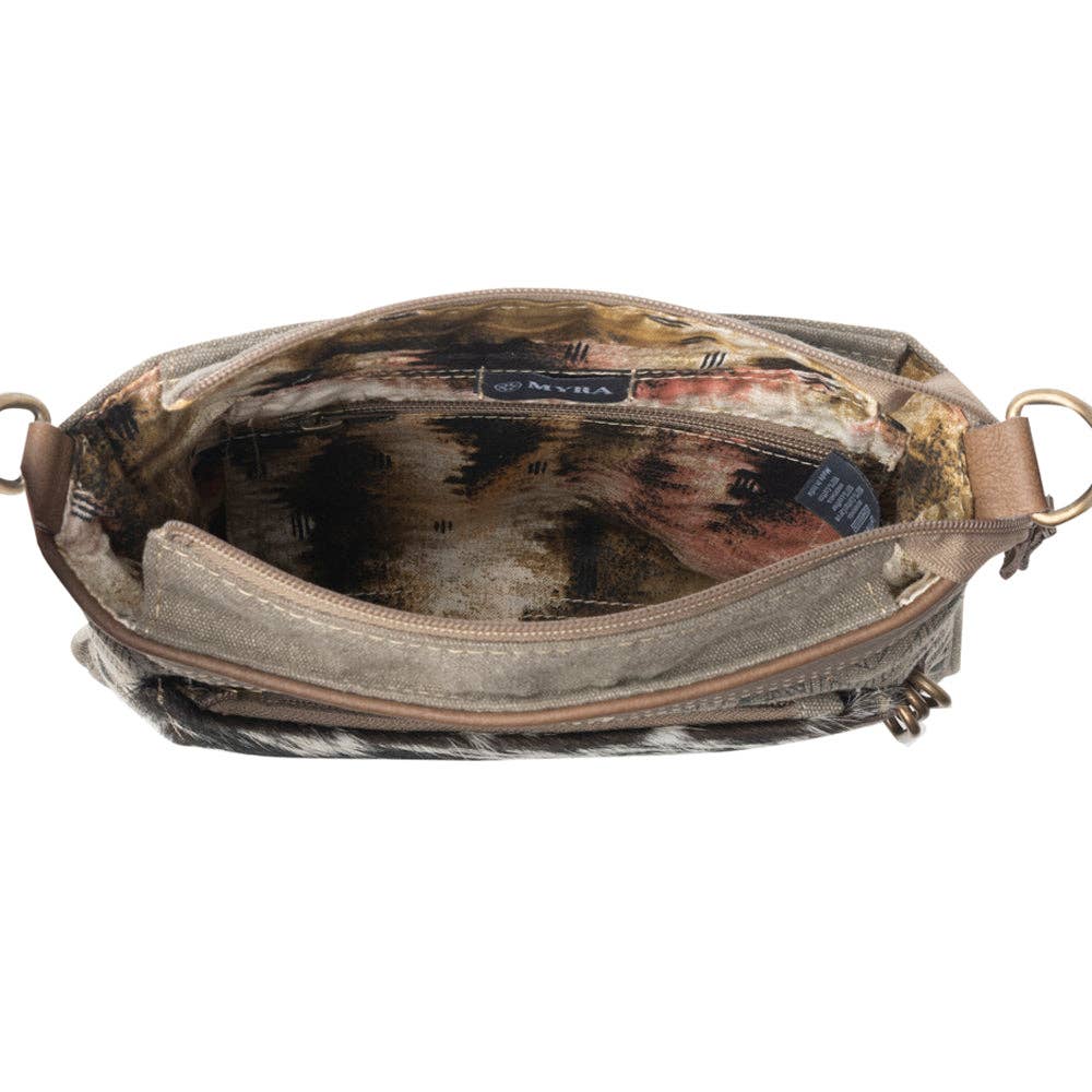 Aztec Hide Western Crossbody Bag for Women in olive with hairon detail: Olive