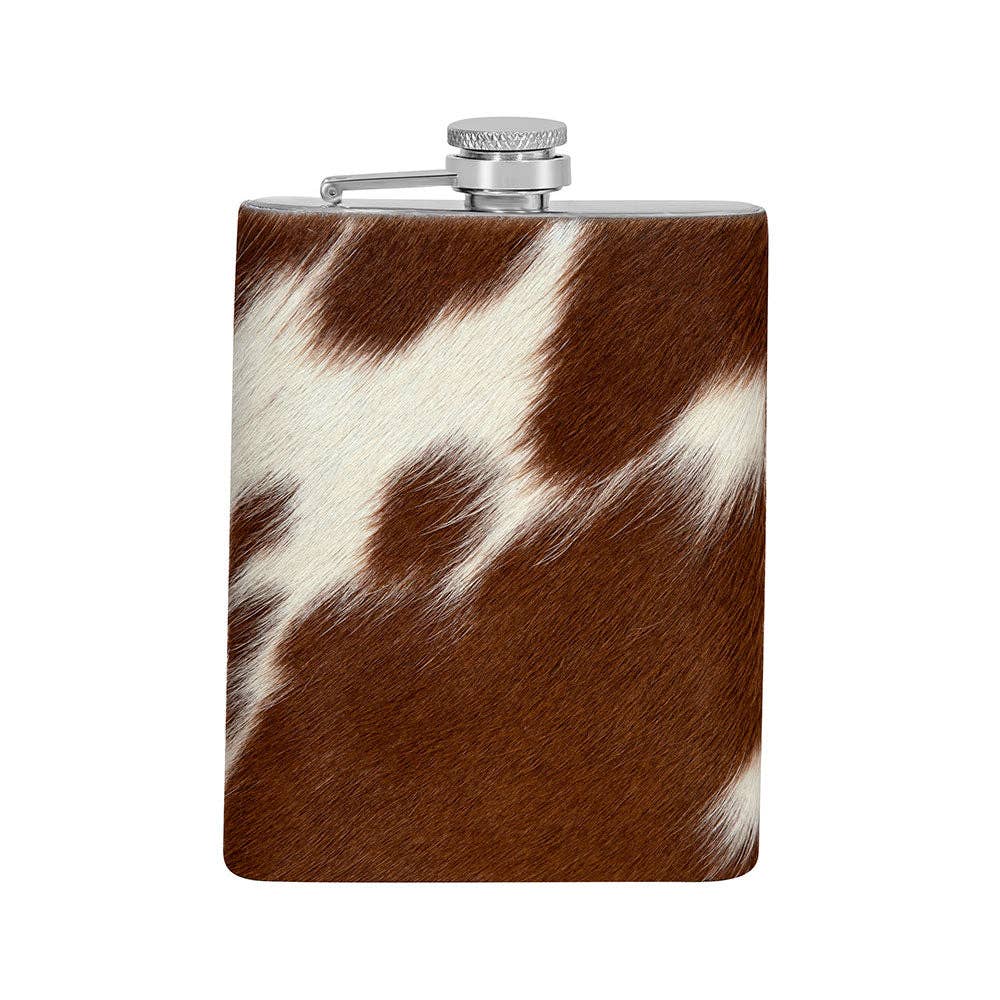 Mountain Trail Flask in Caramel Hair-on Hide - (8 OZ)