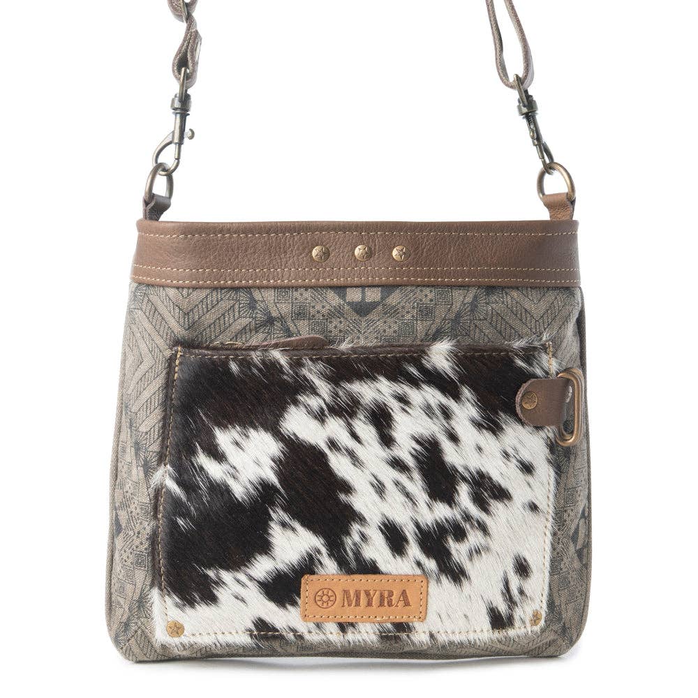 Aztec Hide Western Crossbody Bag for Women in olive with hairon detail: Olive