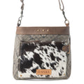 Aztec Hide Western Crossbody Bag for Women in olive with hairon detail: Olive