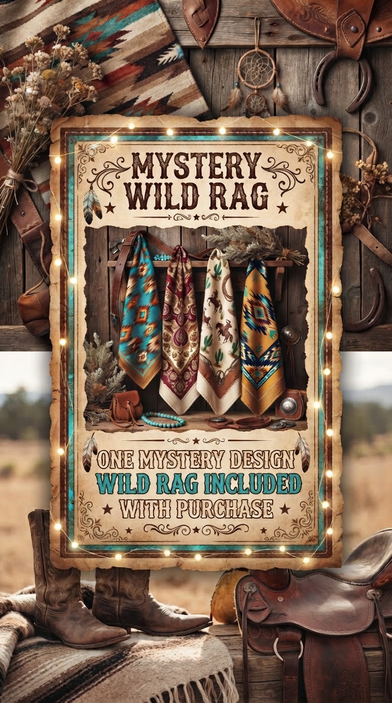 Mystery Wild Rag | Western Silk-Feel Neckerchief | Statement Cowboy Scarf